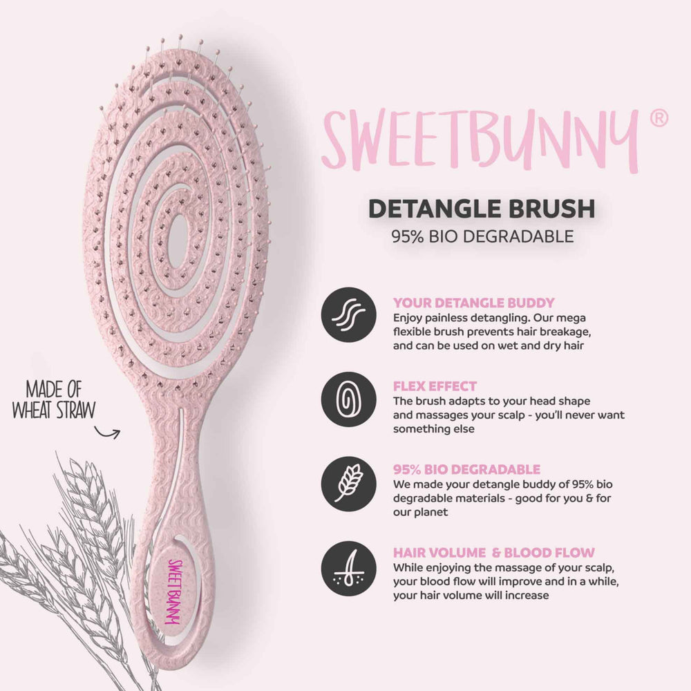 
                  
                    Benefits of the SweetBunny® Eco Detangle Brush
                  
                